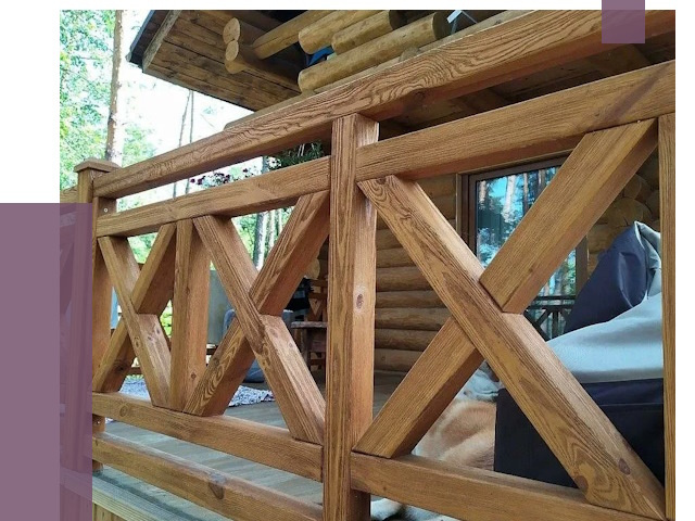 Деревянные перила под ключ в Саяногорске от 7682 руб. 