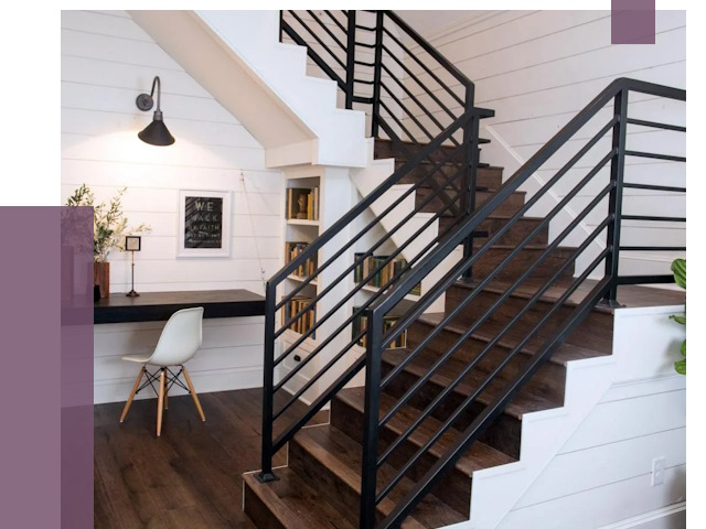 Перила для лестницы в доме в Саяногорске от 7426 руб. — ПРОЛЁТ-Снг