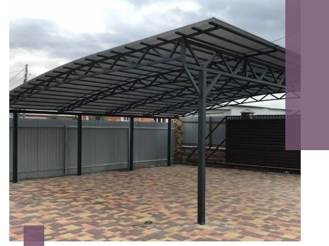 Металлические навесы под ключ в Саяногорске — изготовление и монтаж