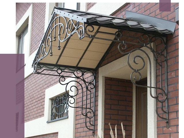 Двускатные козырьки в Саяногорске под ключ от 12804 руб.