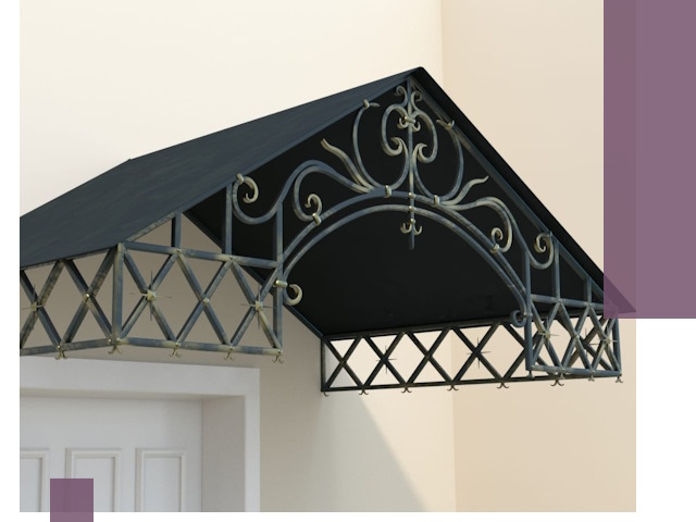 Двускатные металлические козырьки под ключ в Саяногорске